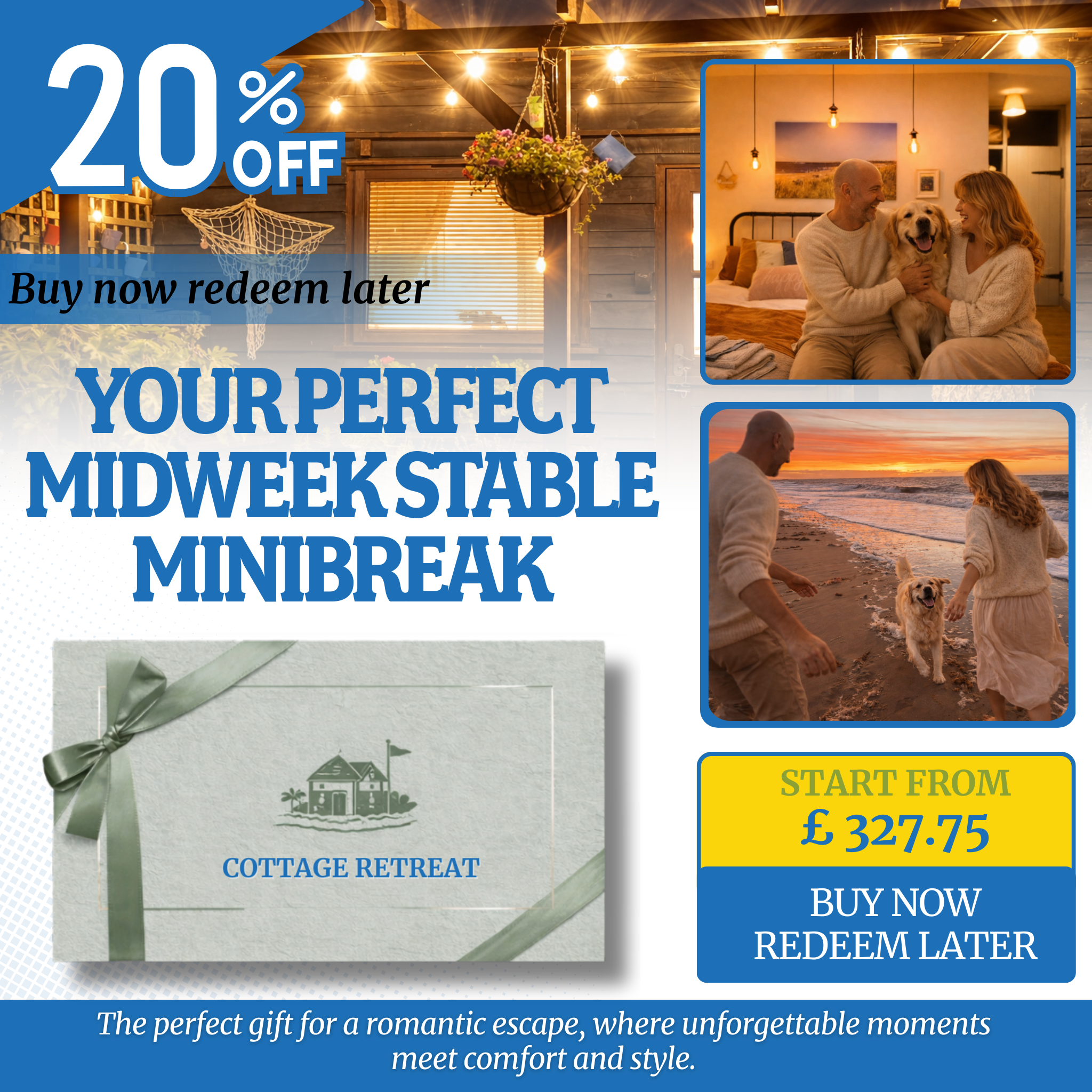 Romantic Seaside Escape Gift Voucher – Save 20% at The Stables