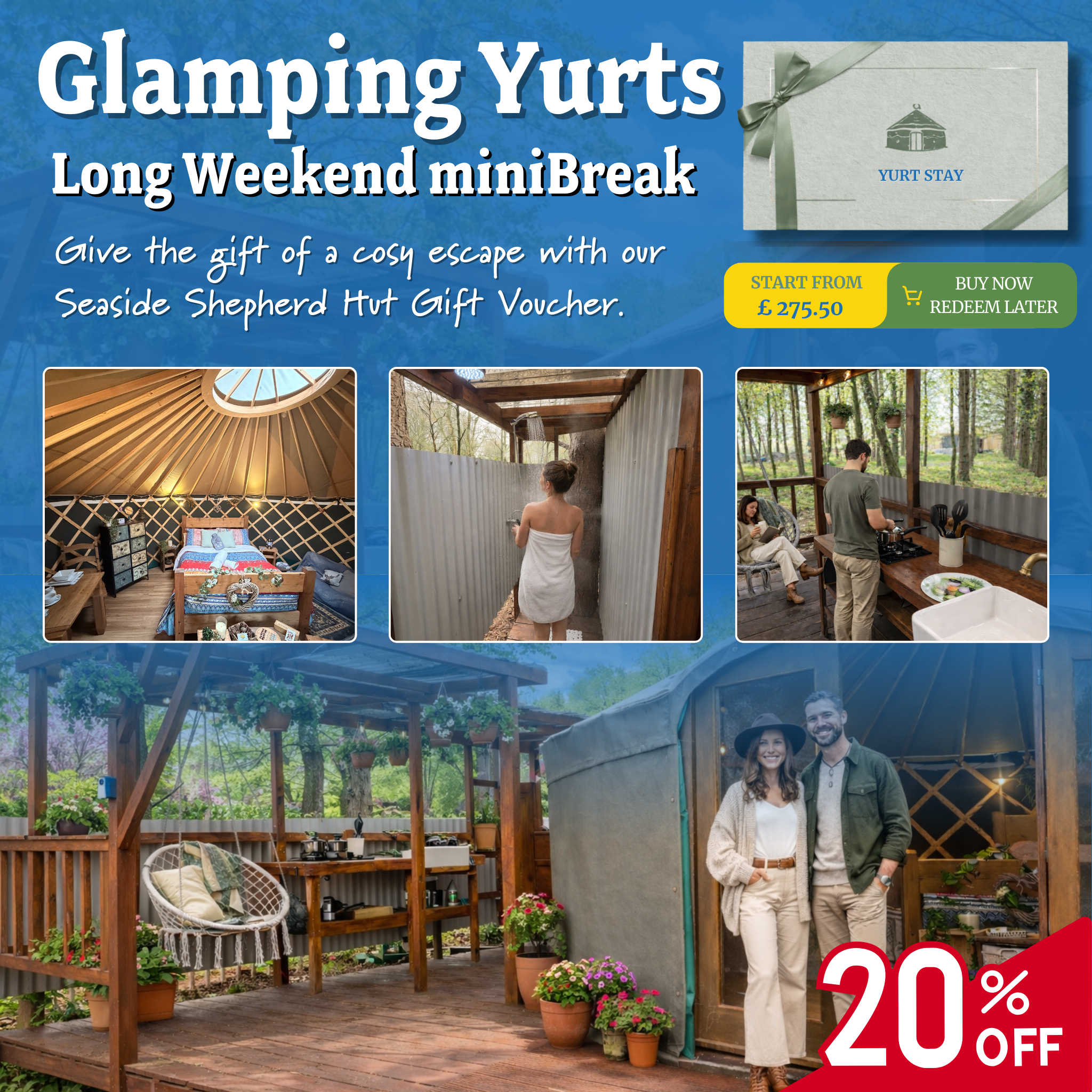 Norfolk Yurt Glamping Gift Voucher – Holt, North Norfolk (20% Off)