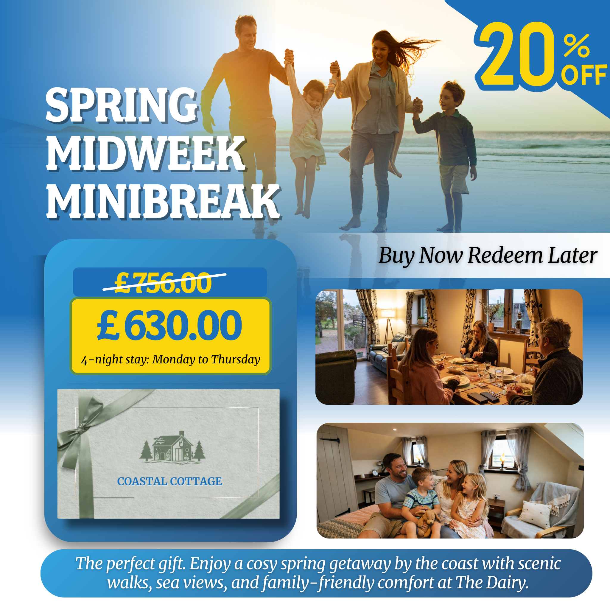 The Dairy Cottage Gift Voucher – 20% Off the Perfect Family Getaway!