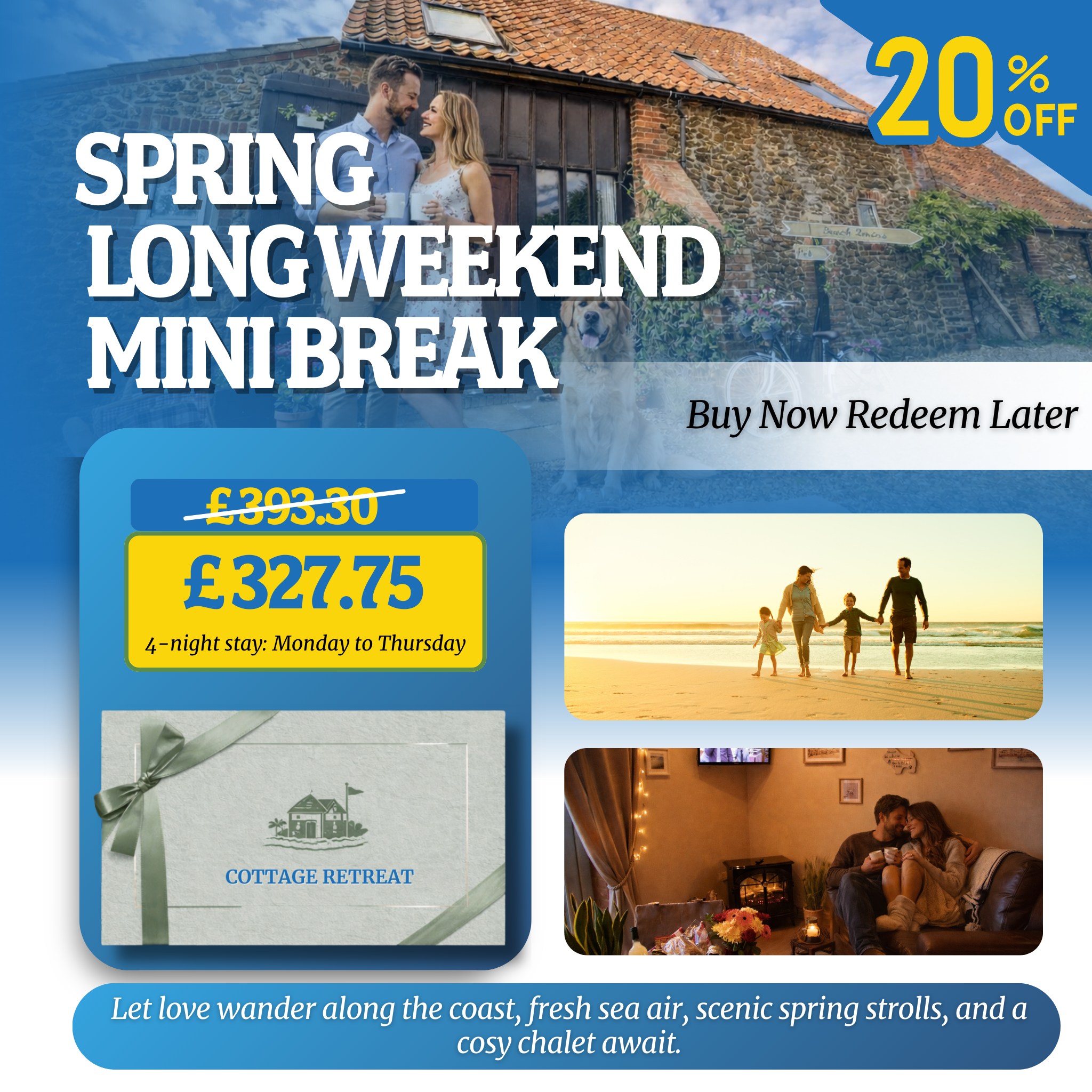 Give the Gift of Romance – 20% Off a Seaside Escape at The Stables Chalets