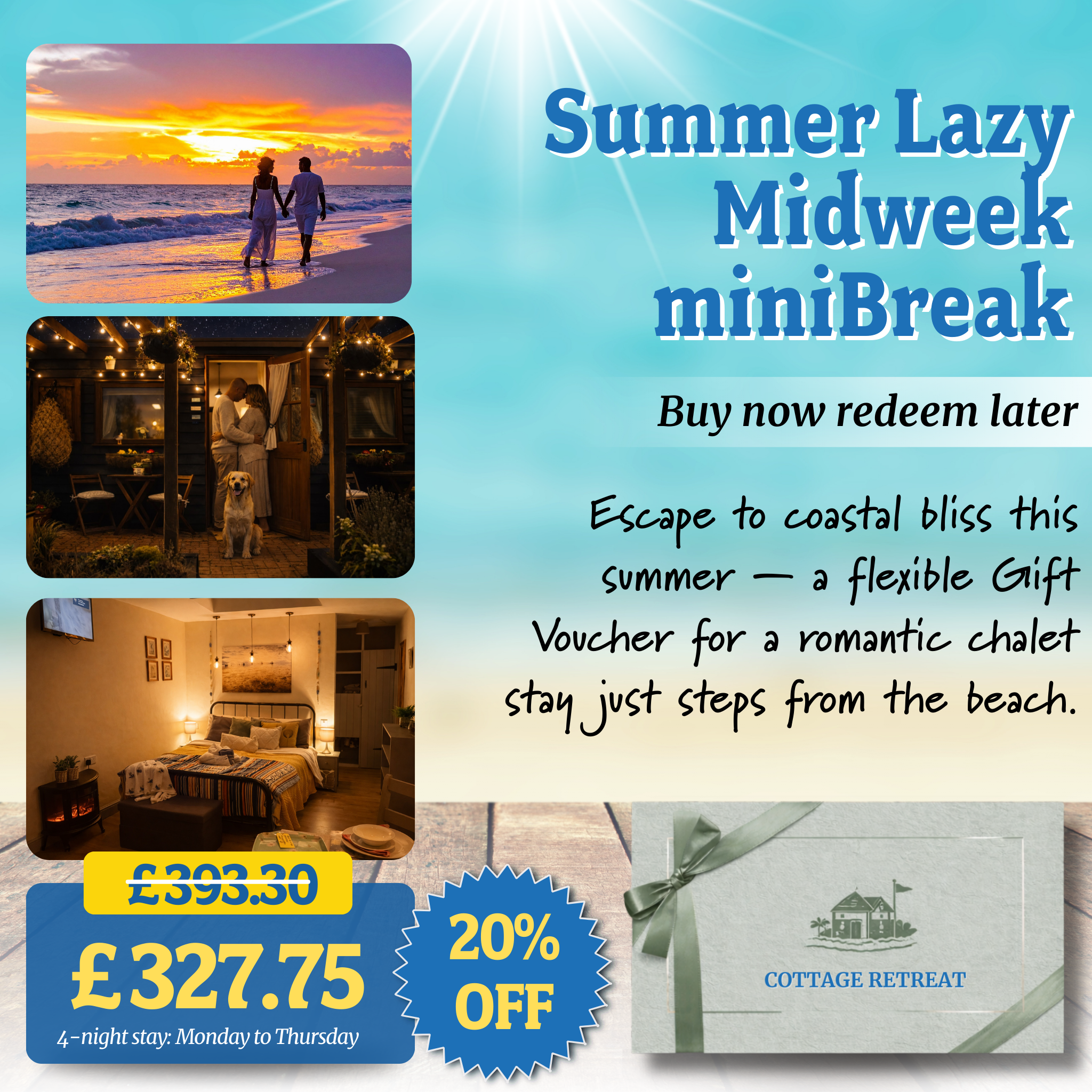 Give the Gift of Romance – 20% Off a Seaside Escape at The Stables Chalets