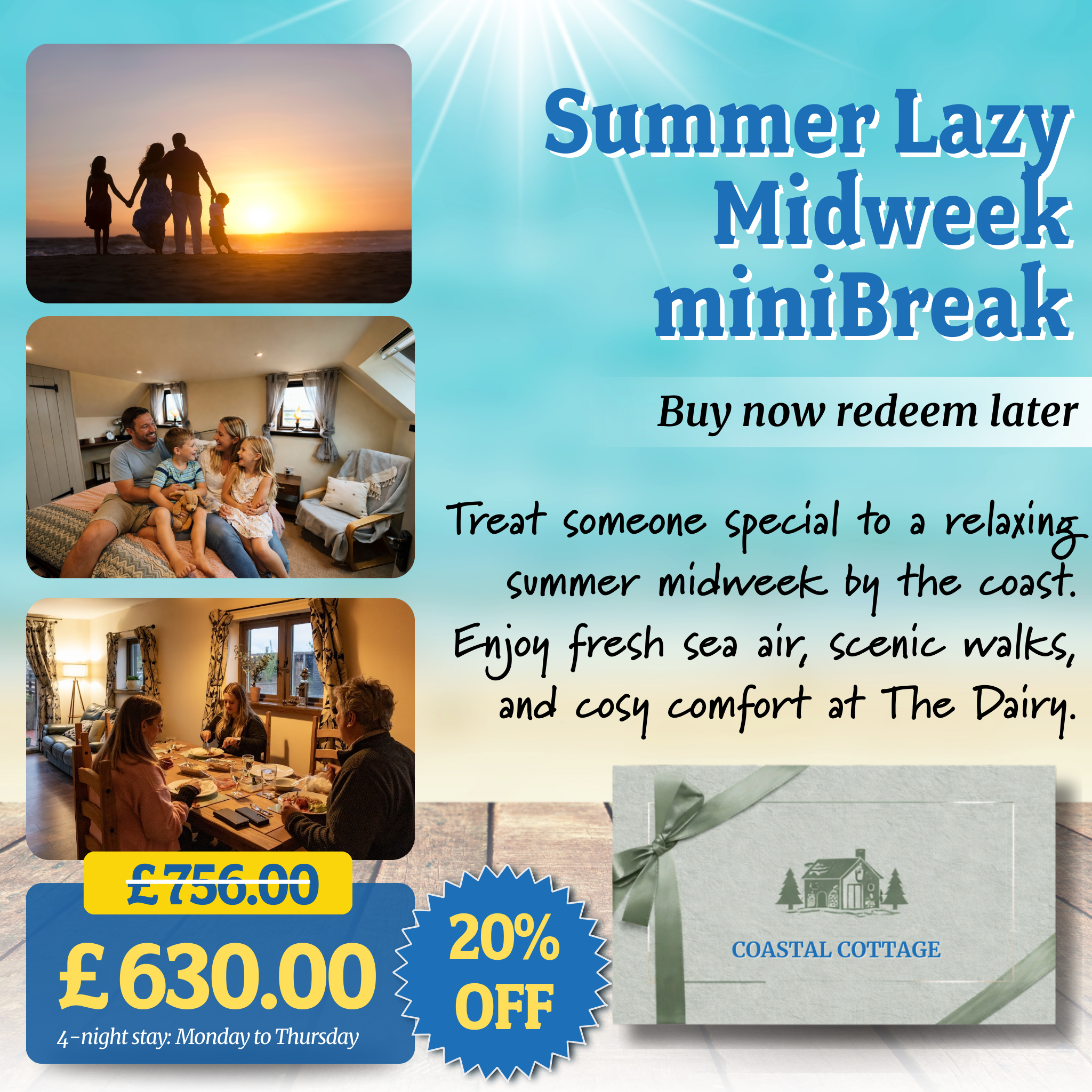 The Dairy Cottage Gift Voucher – 20% Off the Perfect Family Getaway!