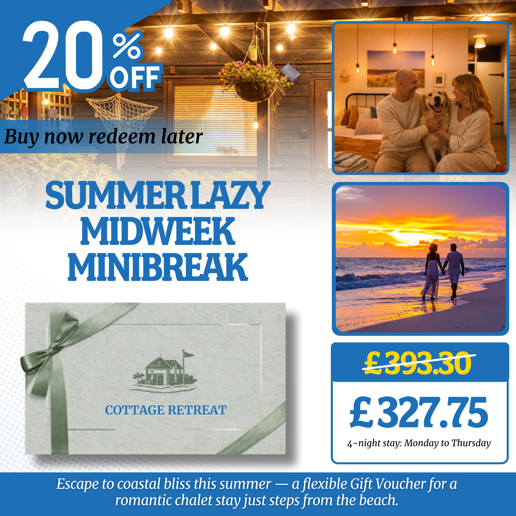 Romantic Seaside Escape Gift Voucher – Save 20% at The Stables