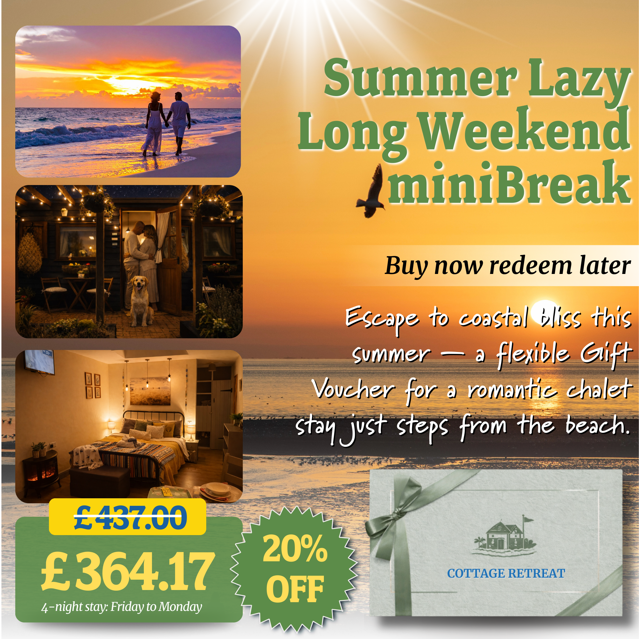 Give the Gift of Romance – 20% Off a Seaside Escape at The Stables Chalets