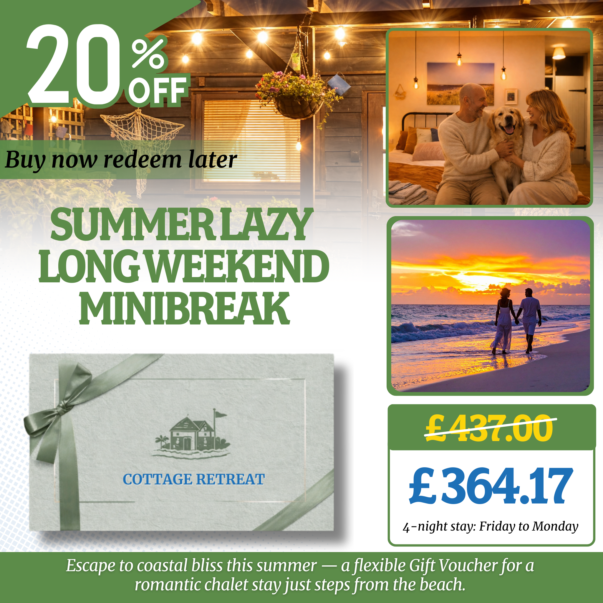 Romantic Seaside Escape Gift Voucher – Save 20% at The Stables