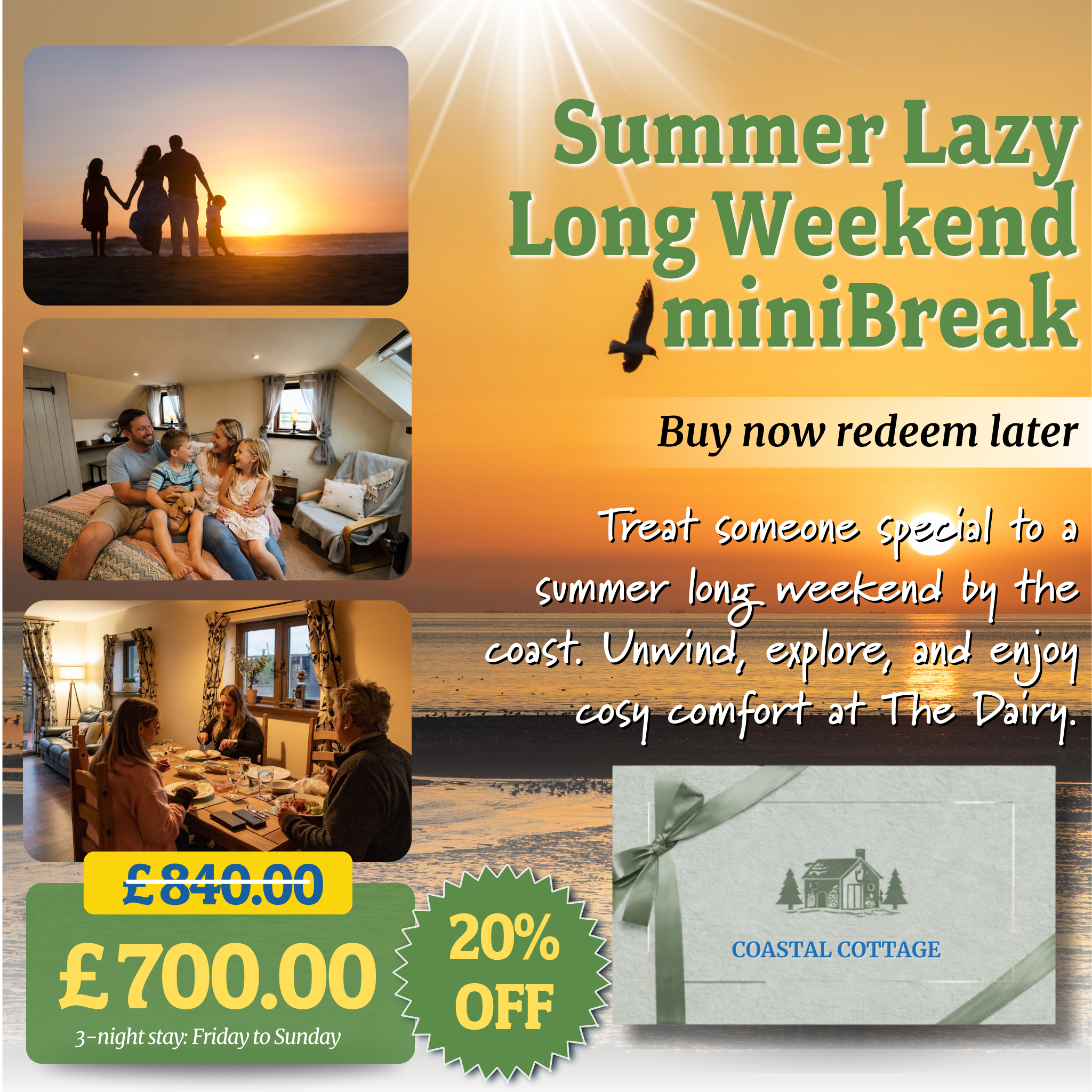 The Dairy Cottage Gift Voucher – 20% Off the Perfect Family Getaway!