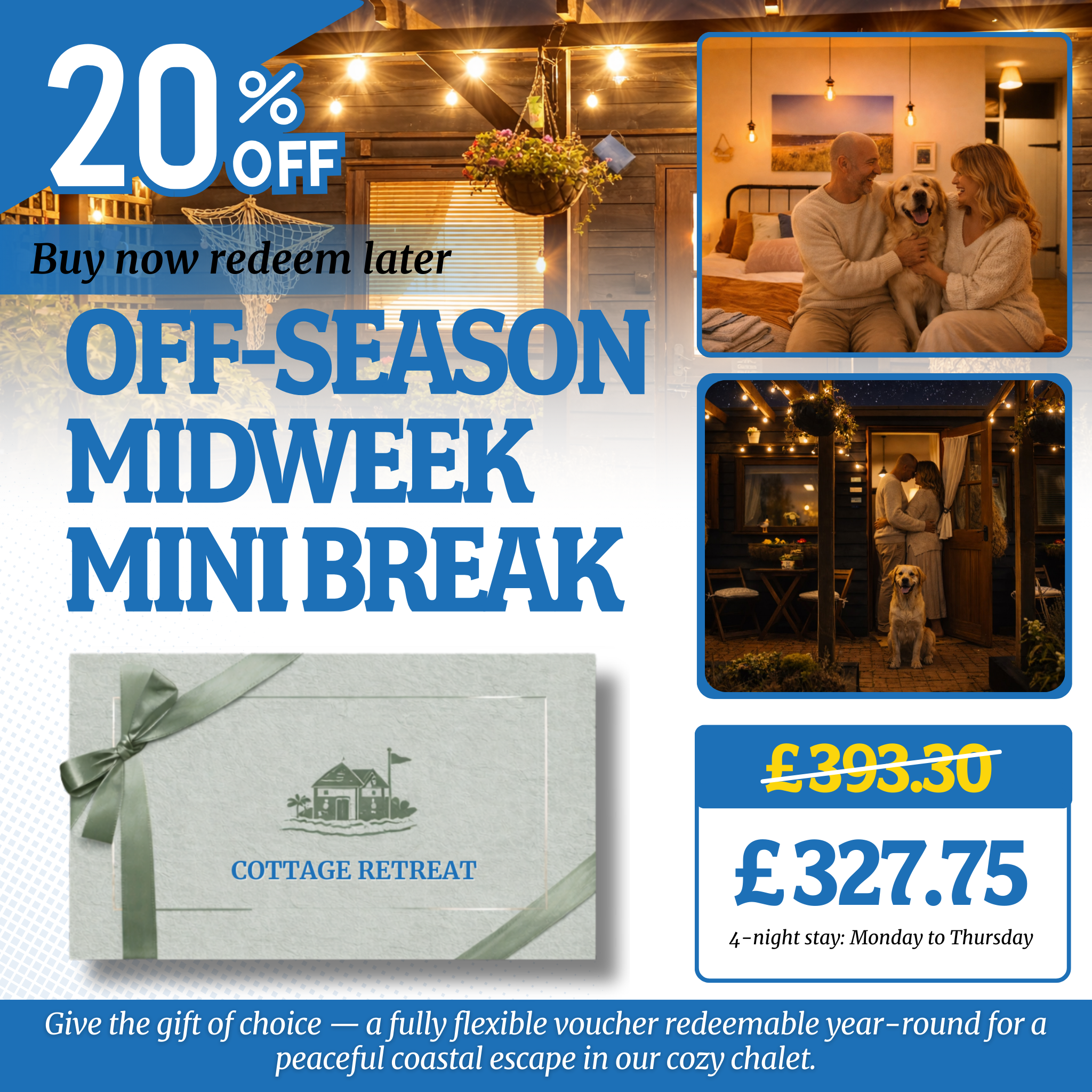 Give the Gift of Romance – 20% Off a Seaside Escape at The Stables Chalets