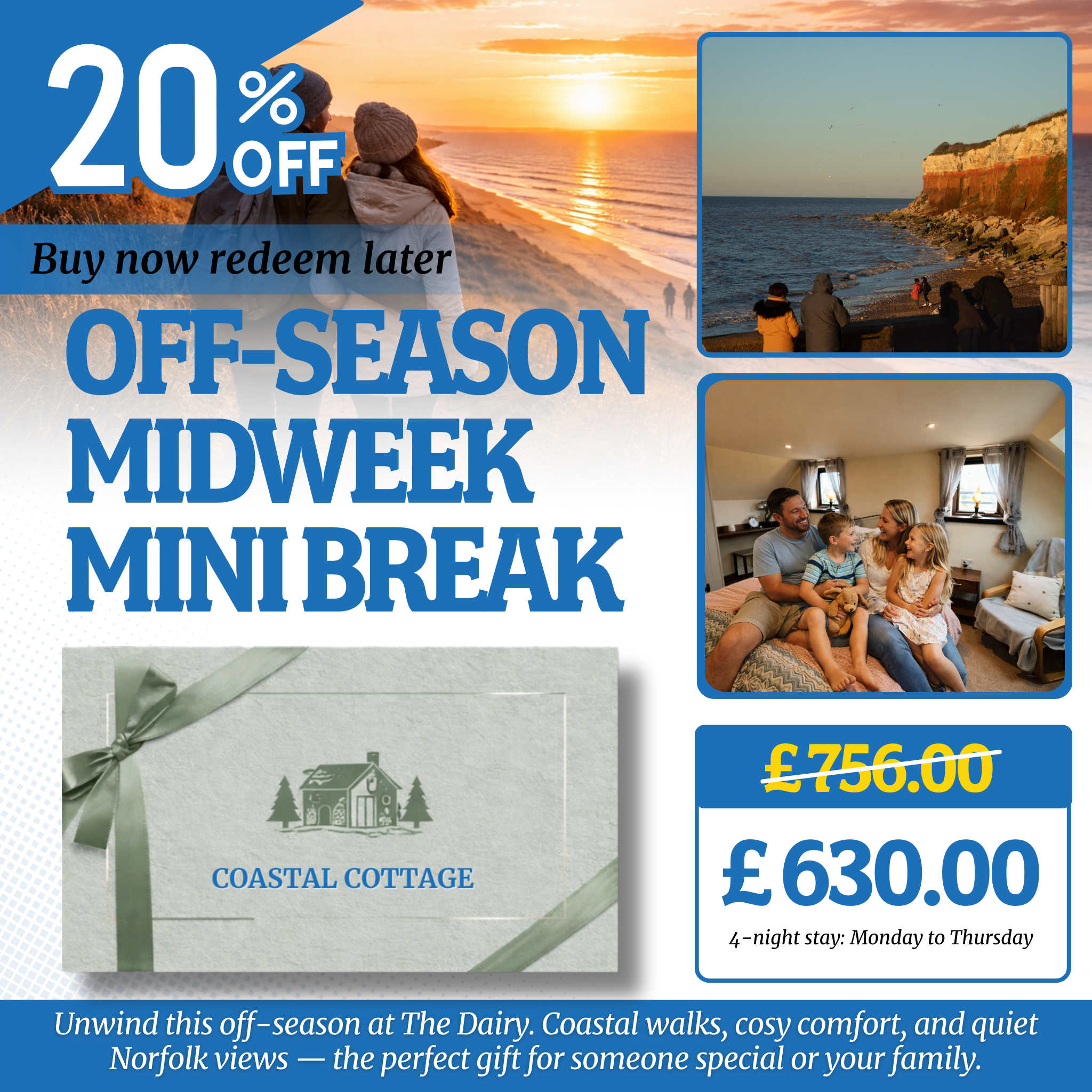 The Dairy Cottage Gift Voucher – 20% Off the Perfect Family Getaway!