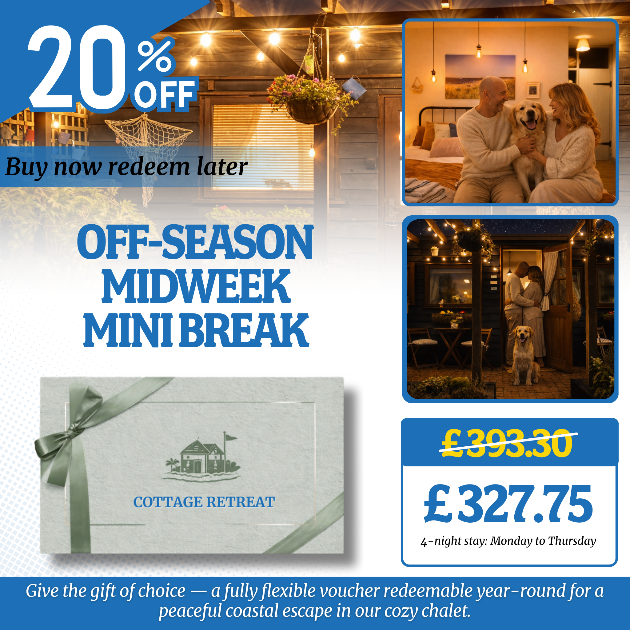 Romantic Seaside Escape Gift Voucher – Save 20% at The Stables