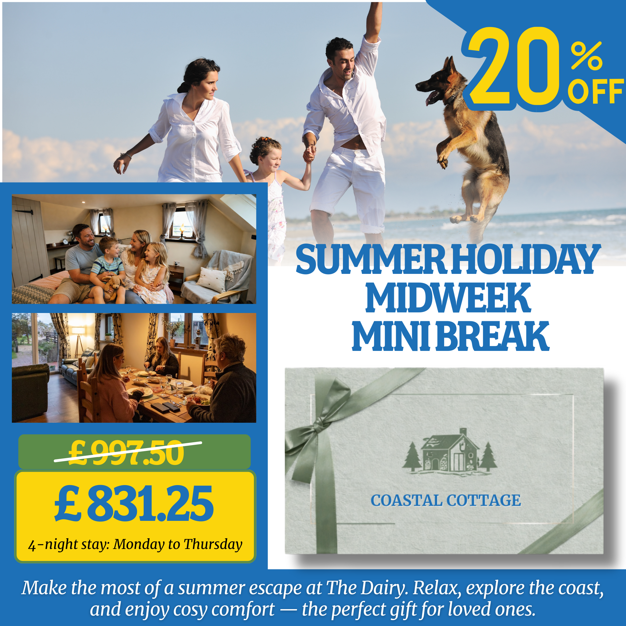 The Dairy Cottage Gift Voucher – 20% Off the Perfect Family Getaway!