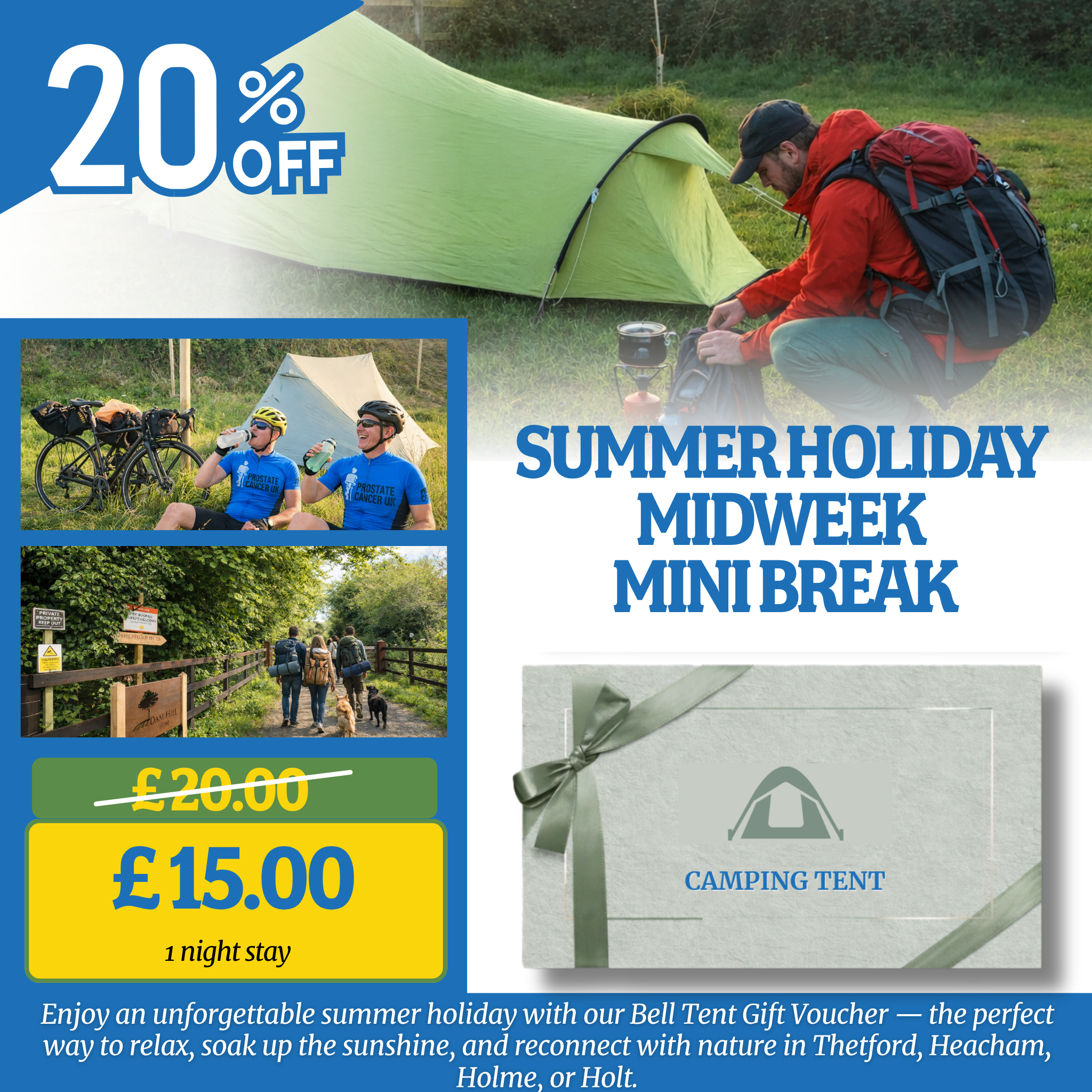 Norfolk Hiking & Cycling Camping Gift Voucher