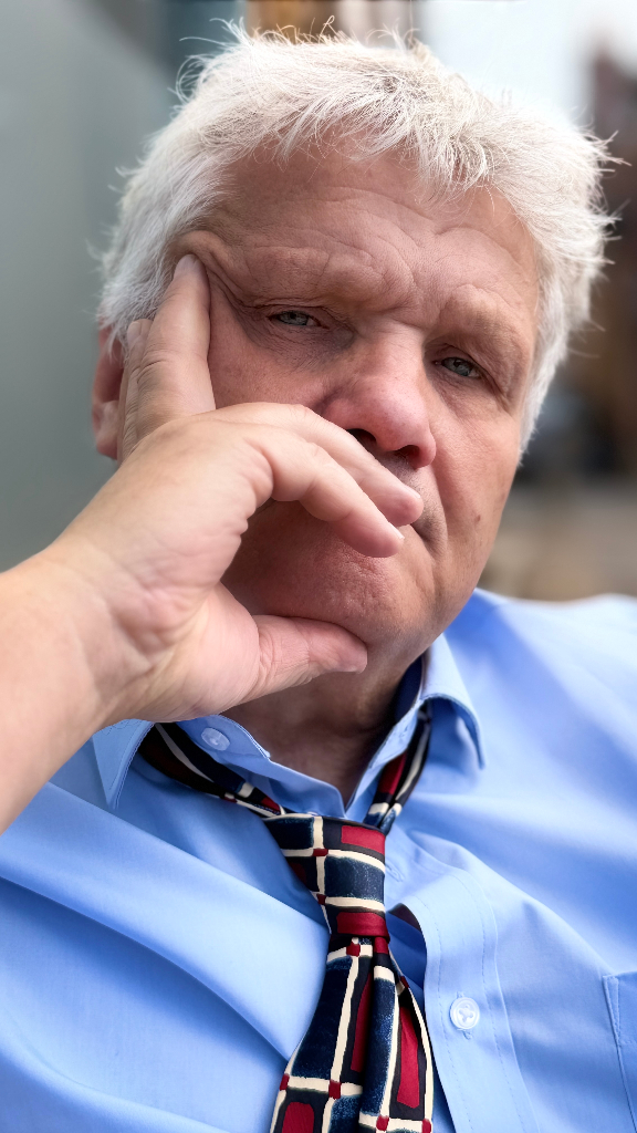 Nigel Marsh, thoughtful close-up portrait, the campsite owner who would do it again to protect his guests